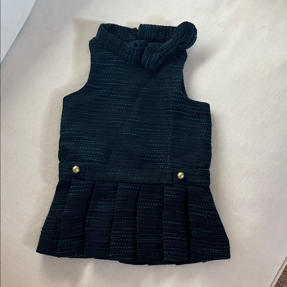 Janie and Jack navy pleated skirt Dress with Bow Detail